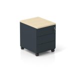 Bloco Rodado 3 Gavetas c/ Rodas 410x515x520mm Cinza/Carvalho