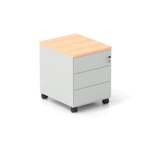 Bloco Rodado 3 Gavetas c/Rodas 415x515x575mm Cinza/Faia