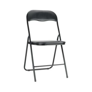 Cadeira Dobrável Semi-Pele Preto