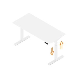 Secretária Elevatória Emme 1400x600x620/1270 Branco