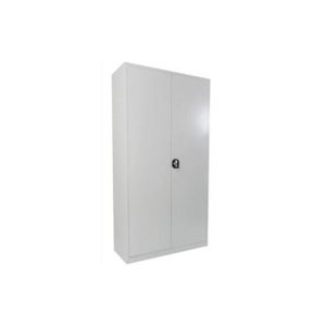 Armario Portas Bater 3 Prateleiras Fechadura Rotativa Cinza