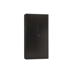 Armario Portas Bater 4 Prateleiras Fechadura Rotativa Preto