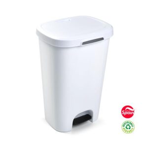 Contentor 50L Plástico Branco com Pedal