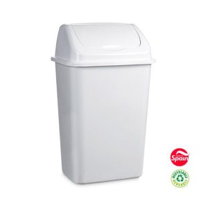 Contentor 50L Plástico Tampa Basculante Branco