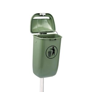 Papeleira 50L Urbana para Poste Verde