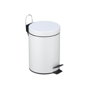 Contentor 05L Inox Revestido Branco com Pedal