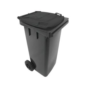 Contentor 120L Plástico 2 Rodas Cinza Escuro Tampa Cinza