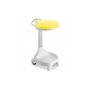 Contentor 120L Smile W-70 c/Pedal e Rodas Branco/Amarelo