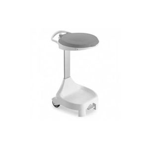 Contentor 120L Smile W-70 c/Pedal e Rodas Branco/Cinza