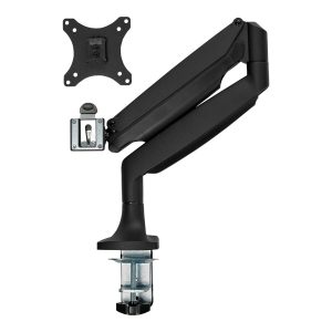 Startech Desk Mount Monitor Arm, Heavy Duty Ergonomic VESA Monitor Arm, Single Display up to 9kg, Full Motion, Height Adjustable, Articulating, Aluminum, C-Clamp/Grommet, Black - Small Footprint Design (ARMPIVOTHDB) - Kit de montagem - braço ajustáve
