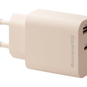 dbramante1928 re-charge - Adaptador de alimentação - 20 watt - 2 conectores de saída (USB-C, USB) - bege - Europa