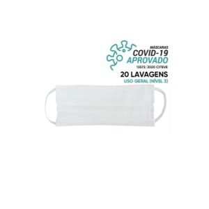 Máscara Reutilizável 20 Lavagens Branco (Pregas) 1un