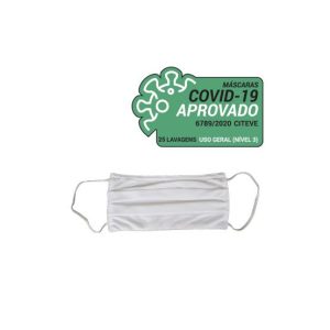 Máscara Reutilizável 50 Lavagens Adulto Branco 3un