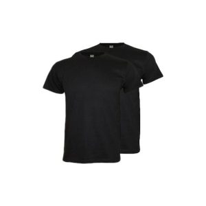 T-Shirt Adulto Algodão 190g Preto Tamanho XL Pack 2un