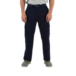 Calças Sarja Multibolsos Unissexo Tamanho M Azul Escuro