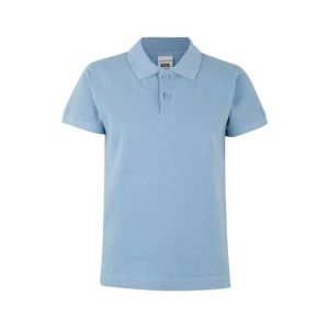 Polo Manga Curta Criança Azul Claro Tamanho 5/6