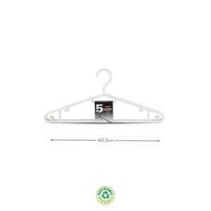 Cabide 40,5x18x3,3cm Branco 5un