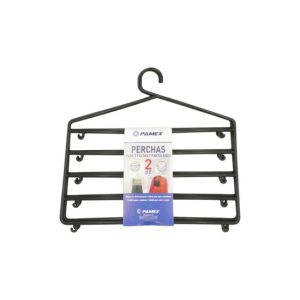 Cabide Saias e Calças 5 Compartimentos Plástico Preto 2un