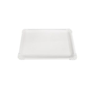 Travessas Cartão Retangular Branco 23x17cm 100un