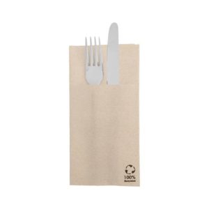 Guardanapos Porta-Talheres 39x40 Natural Reciclado 50un