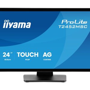 iiyama ProLite T2452MSC-B2AG - Monitor LED - 24" (23.8" visível) - ecrã de toque - 1920 x 1080 Full HD (1080p) - IPS - 420 cd/m² - 1300:1 - 5 ms - HDMI, DisplayPort - altifalantes - preto opaco
