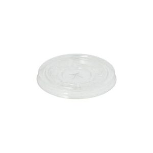 Tampa PET Redonda 9,5cm Transparente Rasa C/Orificio 50un