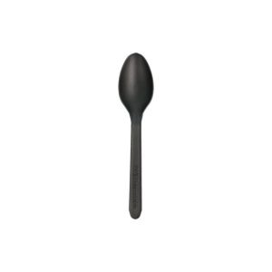 Colheres Sobremesa C-PLA Reutilizáveis 12,5cm Preto 100un