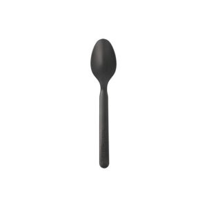 Colheres Sopa C-PLA Reutilizáveis 16cm Preto 100un