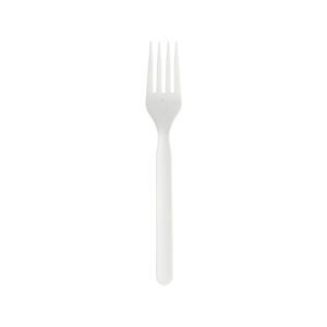 Garfos C-PLA Reutilizáveis 17cm Branco 100un