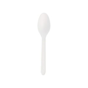Colheres Sobremesa C-PLA Reutilizáveis 12,5cm Branco 100un