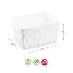 Caixa Arrumação Rattan Nº5 18L Branco