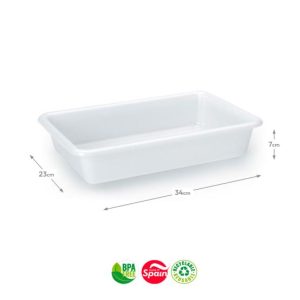 Tabuleiro Hotelaria 34x23x7cm 3,6L Branco