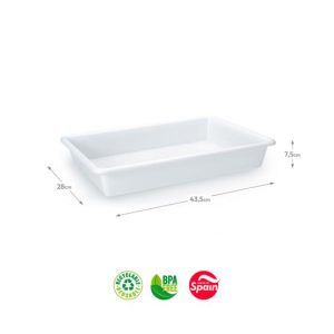 Tabuleiro Hotelaria 43,5x28x7,5cm 9L Branco