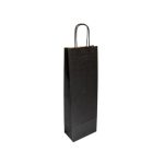 Saco 14x08x40cm 1 Garrafa Papel 100g c/Asas Preto 1un