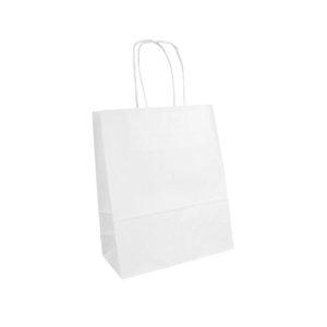 Saco 18x08x21,5cm Papel 080g c/Asas Branco 1un