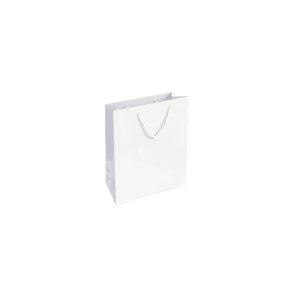 Saco 24x10x31cm Papel Couché 200g c/Asas Cordão Branco 1un
