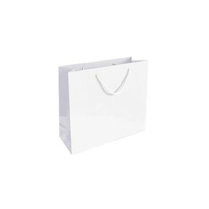 Saco 35x12x36cm Papel Couché 200g c/Asas Cordão Branco 1un