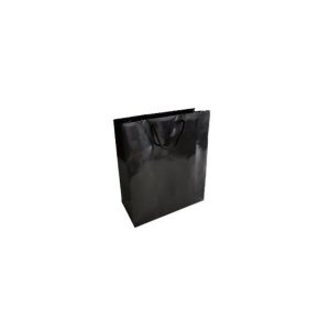 Saco 24x10x31cm Papel Couché 200g c/Asas Cordão Preto 1un