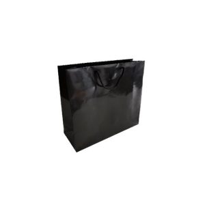 Saco 35x12x36cm Papel Couché 200g c/Asas Cordão Preto 1un
