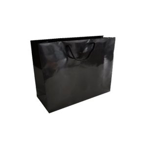 Saco 54x13x44cm Papel Couché 200g c/Asas Cordão Preto 1un