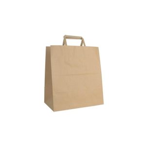 Saco 27x16x28cm Papel 090g c/Asa Plana Kraft 1un