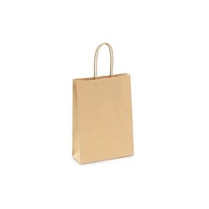 Saco 24x09x31cm Papel 115g c/Asas Kraft 1un