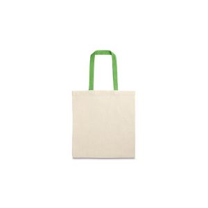 Saco de Compras 100% Algodão Alças em Verde Compridas
