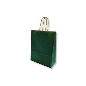 Saco 18x08x24cm Papel 100g c/Asas Verde Escuro 1un