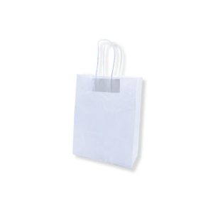 Saco 18x08x24cm Papel 100g c/Asas Branco 1un