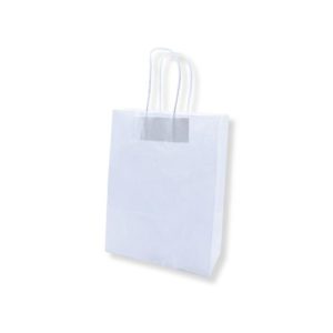 Saco 24x10x32cm Papel 100g c/Asas Branco 1un