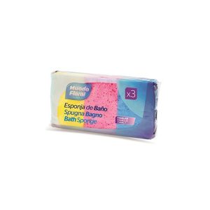 Esponja de Banho Retangular Cores Sortidas 3un