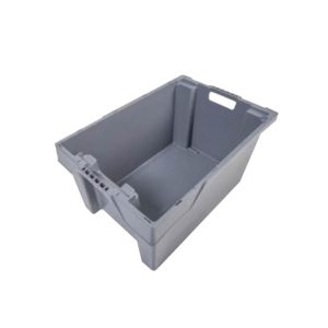 Caixa Logística Plástica Fechada 60x40x30cm 52L Cinza