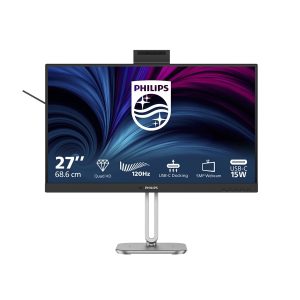 Philips 27B2U4601H - 4000 Series - monitor LED - 27" - 2560 x 1440 QHD @ 120 Hz - IPS - 1500:1 - HDMI, DisplayPort, USB-C - altifalantes - prata, carvão vegetal