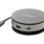 Startech USB C Multiport Adapter, USB 3.1 Gen 2 10Gbps Type-C Mini Dock with 4K 60Hz HDMI/DisplayPort or 1080p VGA, 75W PD Passthrough, 3-Port USB Hub, GbE, Mobile Docking Station - 75W Power Delivery - Estação de engate - USB-C 3.1 Gen 2 - VGA, HDMI
